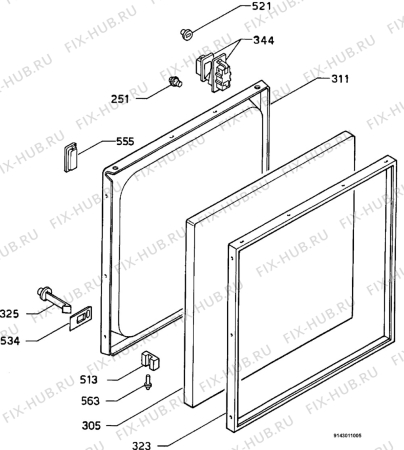 Взрыв-схема стиральной машины Zanussi FLD1006 - Схема узла Door 003